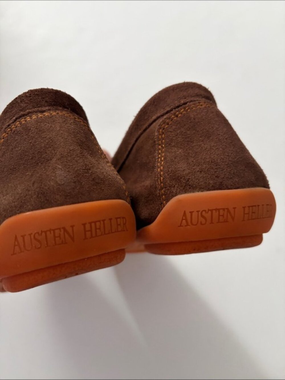 Austen Heller Man’s Whaler Loafers Brown Suede Handmade Moccasin Loafers 10.5 - Picture 2 of 16